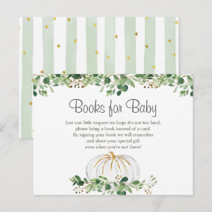White Pumpkin Greenery Books for Baby Briefkaart