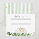 White Pumpkin Greenery Floral Advice Kaart (Voorkant / Achterkant)