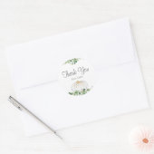White Pumpkin Greenery Floral Baby shower Ronde Sticker (Envelop)