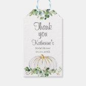 White Pumpkin Greenery Floral Dank u Label Cadeaulabel (Achterkant)