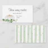 White Pumpkin Greenery Floral Hoeveel Snoepjes Informatiekaartje (Voorkant / Achterkant)