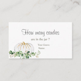 White Pumpkin Greenery Floral Hoeveel Snoepjes Informatiekaartje