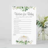 White Pumpkin Greenery Floral wenst Baby (Staand voorkant)