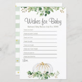 White Pumpkin Greenery Floral wenst Baby (Voorkant / Achterkant)