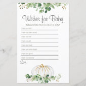 White Pumpkin Greenery Floral wenst Baby (Voorkant)