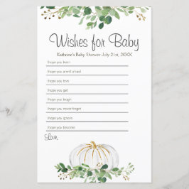 White Pumpkin Greenery Floral wenst Baby