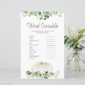White Pumpkin Greenery Floral Word Scramble (Staand voorkant)