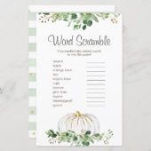 White Pumpkin Greenery Floral Word Scramble (Voorkant / Achterkant)