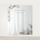 White Pumpkin Greenery Vrijgezellenfeest Backdrop Wandkleed (Voorkant)