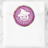 White Pumpkin Happy Halloween Colorful Pset Ronde Sticker (Tas)