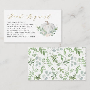 White Pumpkin Herfst Baby shower Boekaanvraag Informatiekaartje