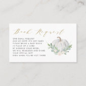 White Pumpkin Herfst Baby shower Book Request Kaar Plaatskaartje (Voorkant)