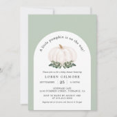 White Pumpkin Herfst Baby shower Kaart (Voorkant)