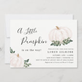 White Pumpkin Herfst Baby shower Uitnodiging (Voorkant)