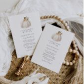 White Pumpkin Herfst Baby shower Uitnodiging