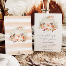 White Pumpkin Herfst Blush Oranje Floral Wedding