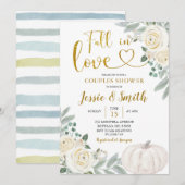 White Pumpkin Herfst in Love Couple Shower Kaart (Voorkant / Achterkant)