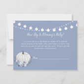 White Pumpkin Mam's Belly Size Baby shower Game Kaart (Voorkant)