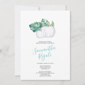 WHITE PUMPKIN Monstera Rehearsal Dinner Invite Kaart (Voorkant)