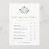 White Pumpkin Old Wives' Tale Prediction Game Kaar Informatiekaartje (Voorkant)