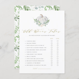 White Pumpkin Old Wives' Tale Prediction Game Kaar Informatiekaartje