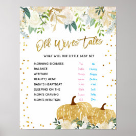 White Pumpkin Old Wives Tales Gender onthullen Pos Poster