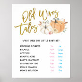 White Pumpkin Old Wives Tales Gender onthullen Pos Poster (Voorkant)