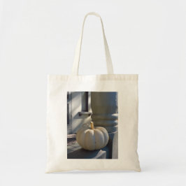 White Pumpkin on the Railing - Martha's Vineyard Tote Bag