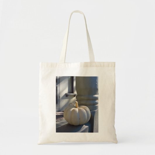 White Pumpkin on the Railing - Martha's Vineyard Tote Bag (Voorkant)