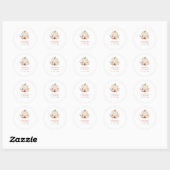 White Pumpkin Paars & Terracotta Floral Wedding Ronde Sticker (Vel)