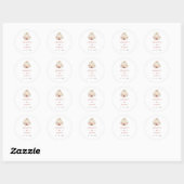 White Pumpkin Paars & Terracotta Flowers Wedding Ronde Sticker (Vel)