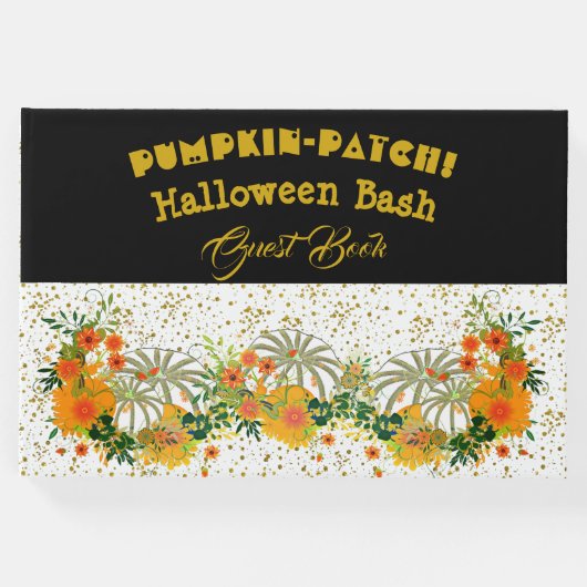 White Pumpkin Patch Halloween Bash Floral Greenery Gastenboek (Voorkant)