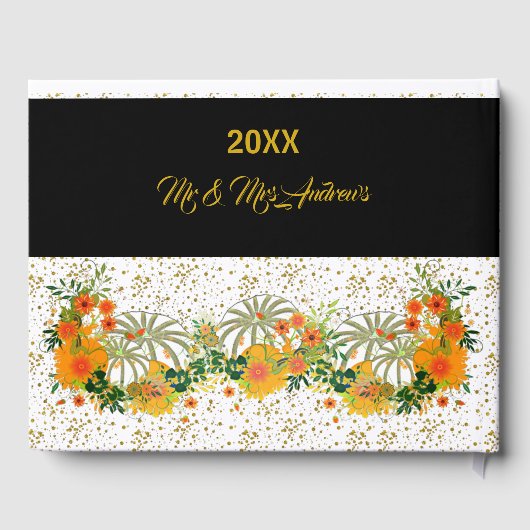 White Pumpkin Patch Halloween Bash Floral Greenery Gastenboek (Achterkant)