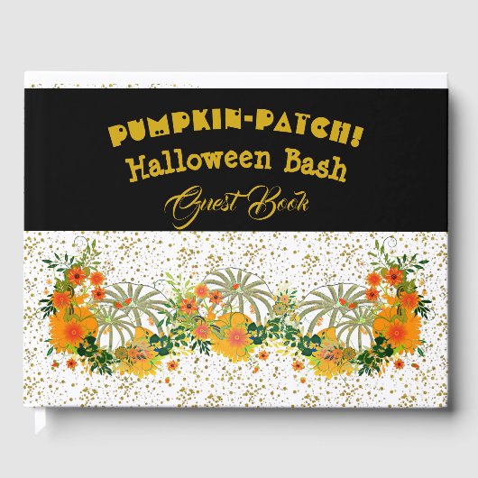 White Pumpkin Patch Halloween Bash Floral Greenery Gastenboek (Voorkant)