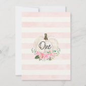 White Pumpkin Pink Floral Birthday - Hartelijk dan Kaart (Achterkant)