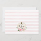 White Pumpkin Pink Floral Foto 1 oktober Kaart (Achterkant)