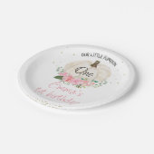 White Pumpkin Pink Floral Girls 1ste Birthday Bord (Gekanteld)