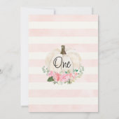 White Pumpkin Pink Floral Girls 1ste verjaardag Kaart (Achterkant)