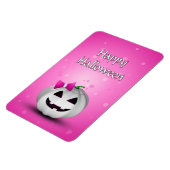 White Pumpkin Pink Girly Halloween Magneet (Linkerzijde)