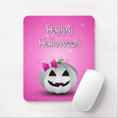 White Pumpkin Pink Girly Halloween Muismat (Met muis)