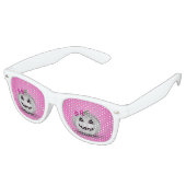 White Pumpkin Pink Girly Halloween Retro Zonnebril (Gekanteld)