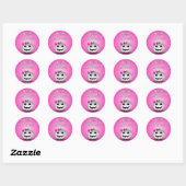 White Pumpkin Pink Girly Halloween Ronde Sticker (Vel)