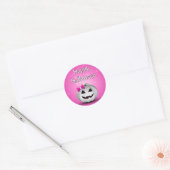 White Pumpkin Pink Girly Halloween Ronde Sticker (Envelop)