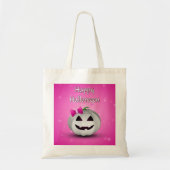 White Pumpkin Pink Girly Halloween Tote Bag (Voorkant)