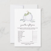 White Pumpkin Raad de juiste prijs spel Kaart (Voorkant)