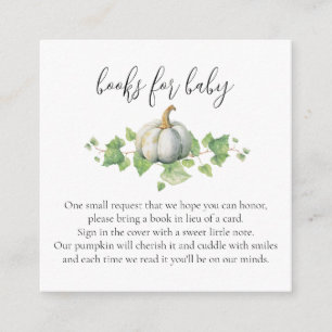 White Pumpkin Rustic Farmhouse Theme Book Request Informatiekaartje