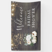 White Pumpkin Rustic Herfst Vrijgezellenfeest Welk Spandoek (Verticaal)