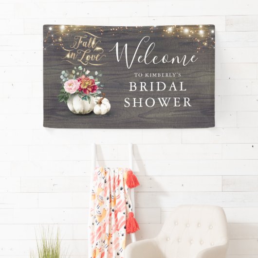 White Pumpkin Rustic Herfst Vrijgezellenfeest Welk Spandoek (Insitu)