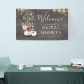 White Pumpkin Rustic Herfst Vrijgezellenfeest Welk Spandoek (Beurs)