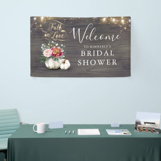 White Pumpkin Rustic Herfst Vrijgezellenfeest Welk Spandoek (Beurs)